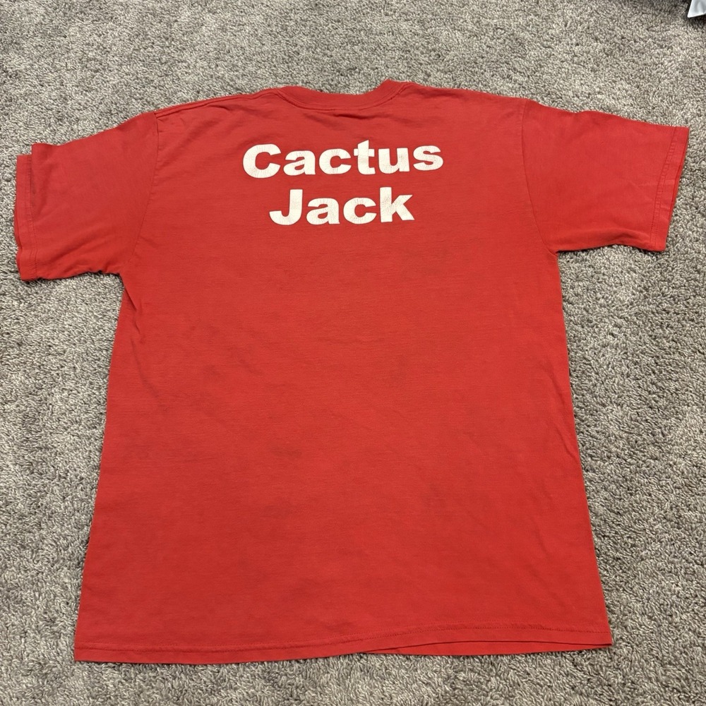 Cactus Jack Red Poppa Champagne T-Shirt Mens Size M/L Red Travis Scott Shirt